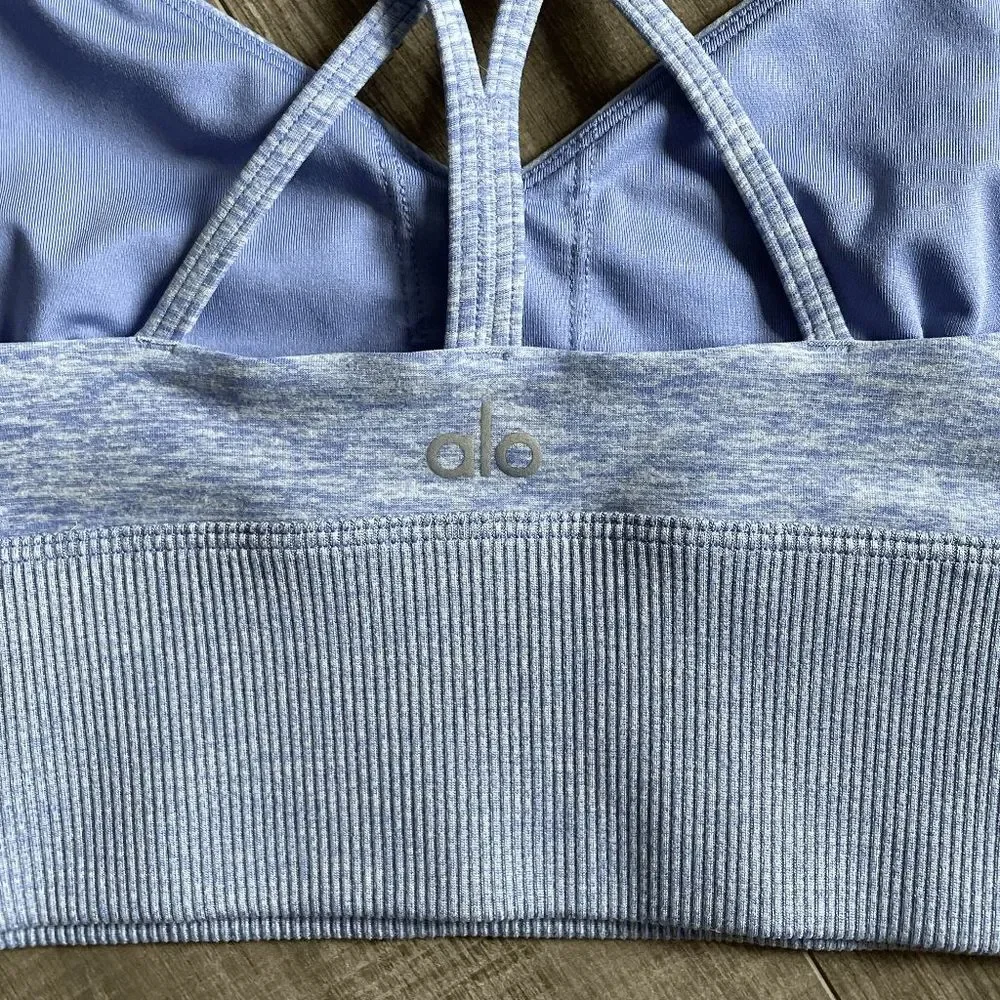 Alo Yoga Alosoft Lavish Bra Periwinkle Heather Size XS - Picture 6 of 7